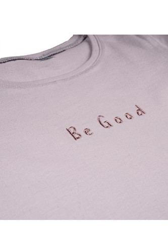 BE GOOD NAKIŞLI SLOGAN TİŞÖRT LAVANTA