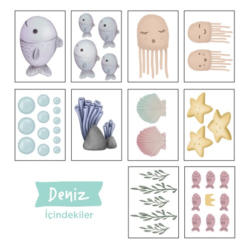 DENİZ Duvar Sticker Seti